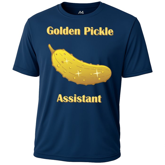 Golden Pickle Assistant | Golden Pickle | Fun Pickleball | Pickleball Award Cooling Performance Crew T-Shirt