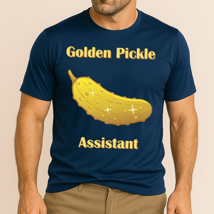 Golden Pickle Assistant | Golden Pickle | Fun Pickleball | Pickleball Award Cooling Performance Crew T-Shirt