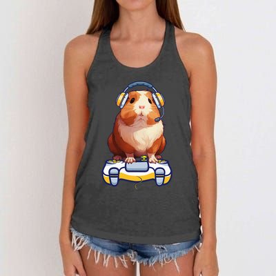 Guinea Pig And Video Gamer Lover Women's Knotted Racerback Tank