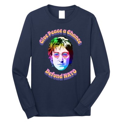 Give Peace A Chance Retro Peace Defund NATO Long Sleeve Shirt