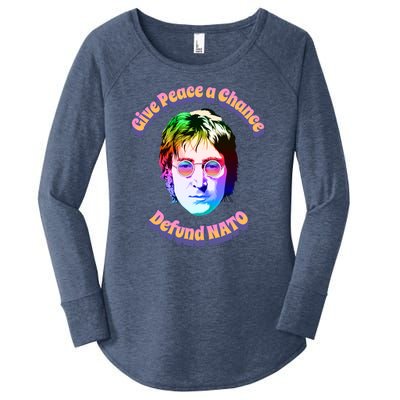 Give Peace A Chance Retro Peace Defund NATO Women's Perfect Tri Tunic Long Sleeve Shirt