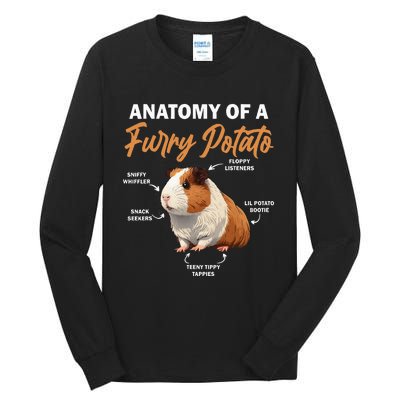 Guinea Pig Anatomy Of A Furry Potato Guinea Pig Funny Tall Long Sleeve T-Shirt