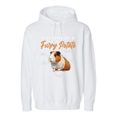 Guinea Pig Anatomy Of A Furry Potato Guinea Pig Funny Garment-Dyed Fleece Hoodie