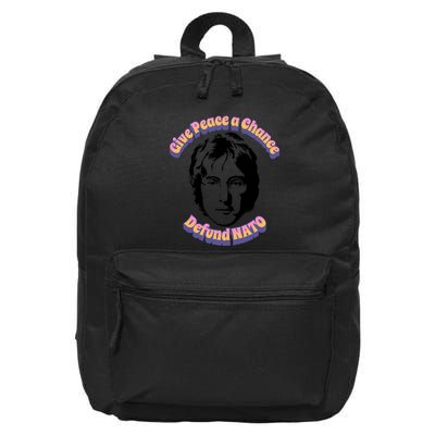 Give Peace A Chance Retro Peace Defund NATO 16 in Basic Backpack