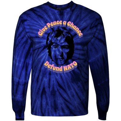 Give Peace A Chance Retro Peace Defund NATO Tie-Dye Long Sleeve Shirt