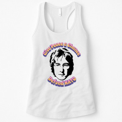 Give Peace A Chance Retro Peace Defund NATO Womens Tank Top