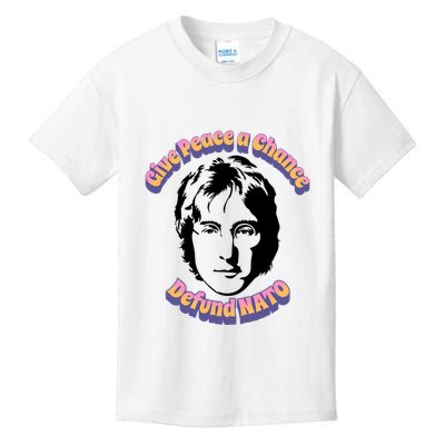 Give Peace A Chance Retro Peace Defund NATO Kids T-Shirt