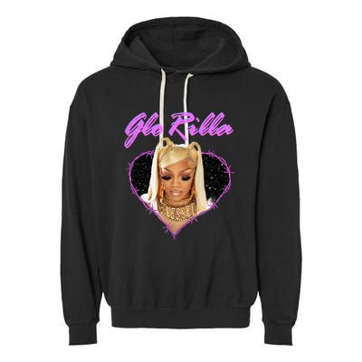 Glorilla Portrait American Rapper Rap Music Vintage Garment-Dyed Fleece Hoodie
