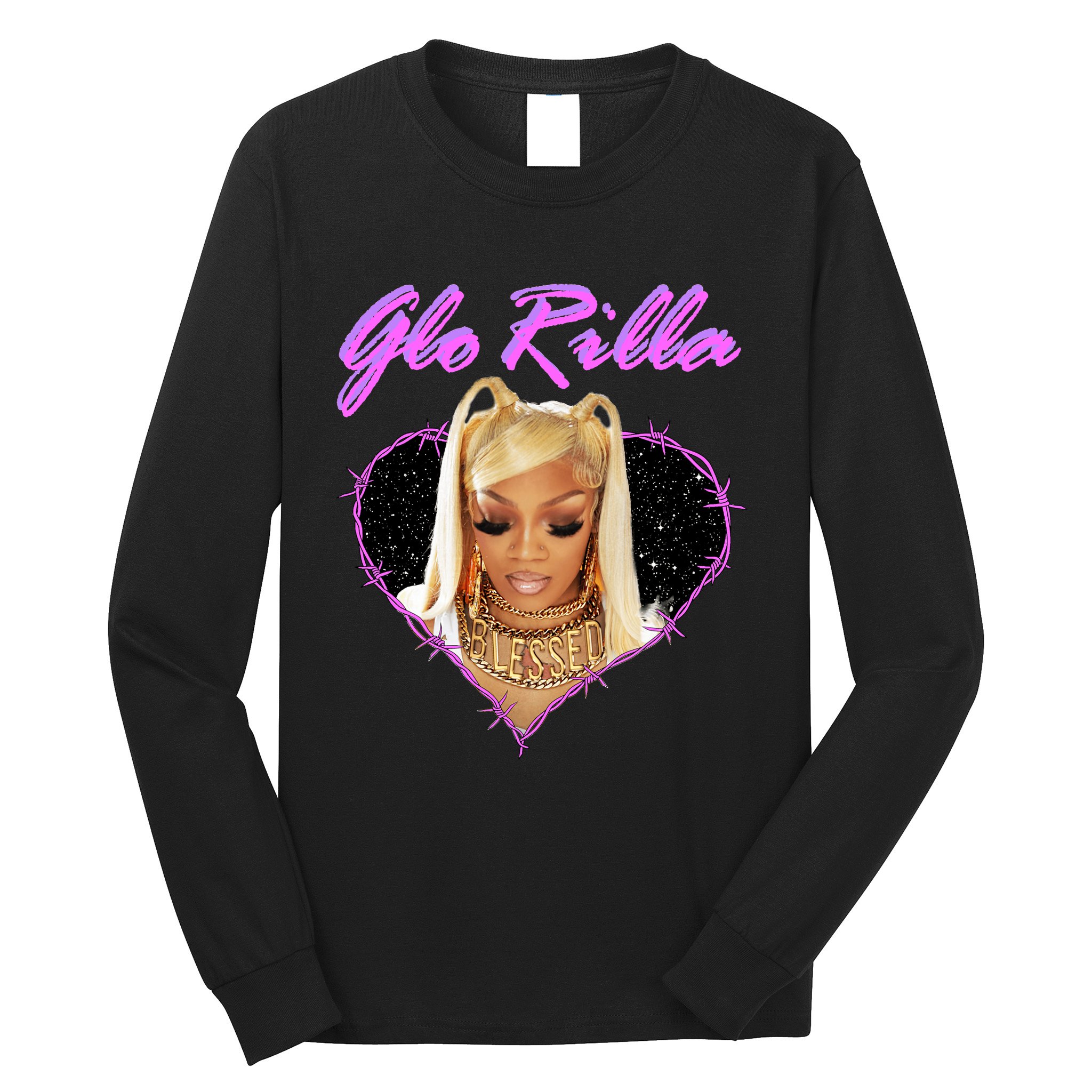 Glorilla Portrait American Rapper Rap Music Vintage Long Sleeve Shirt