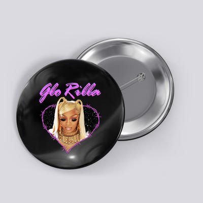 Glorilla Portrait American Rapper Rap Music Vintage Button
