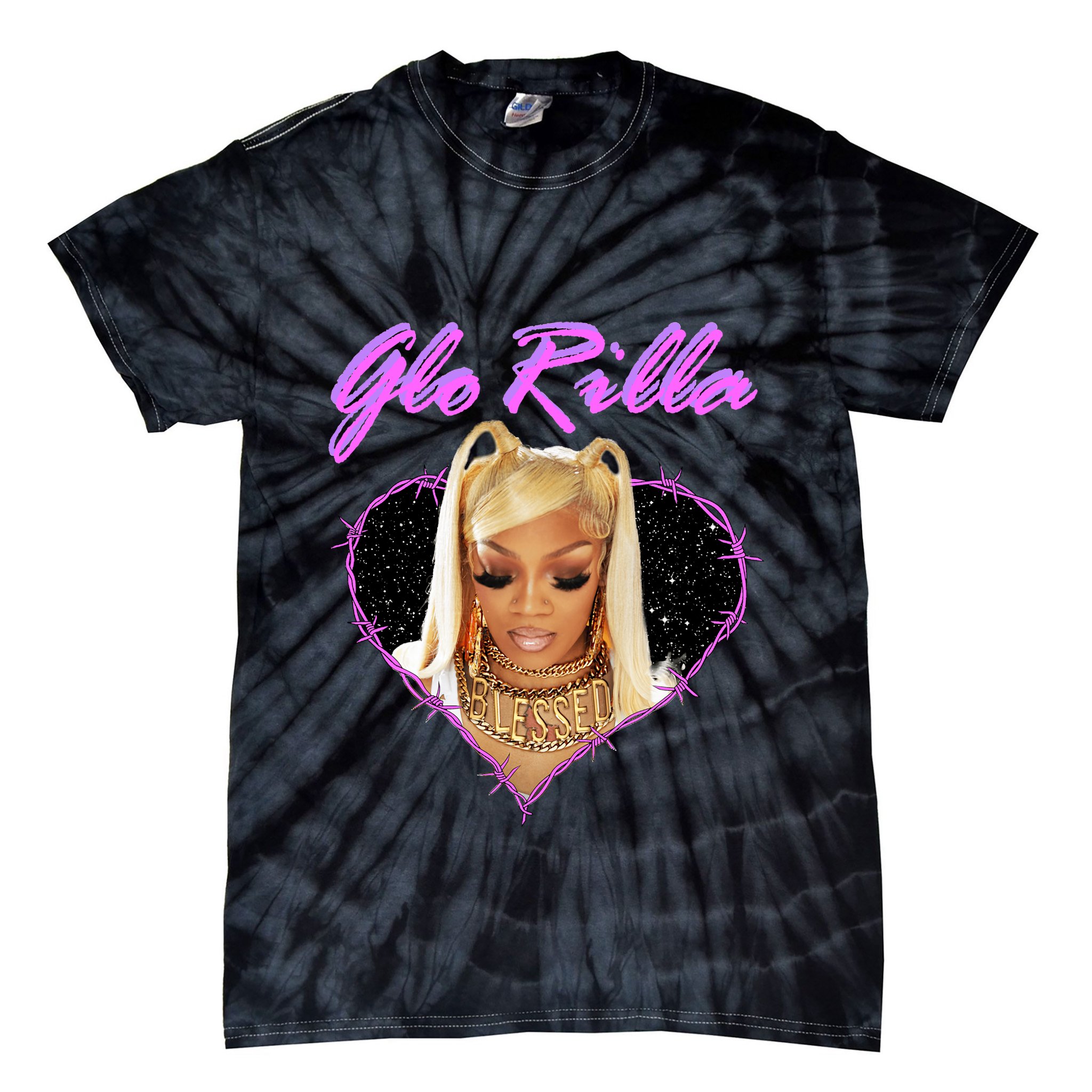 Glorilla Portrait American Rapper Rap Music Vintage Tie-Dye T-Shirt