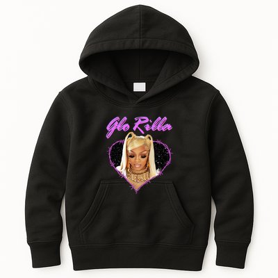 Glorilla Portrait American Rapper Rap Music Vintage Kids Hoodie