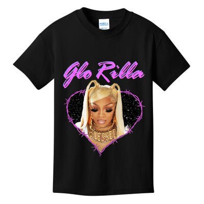 Glorilla Portrait American Rapper Rap Music Vintage Kids T-Shirt