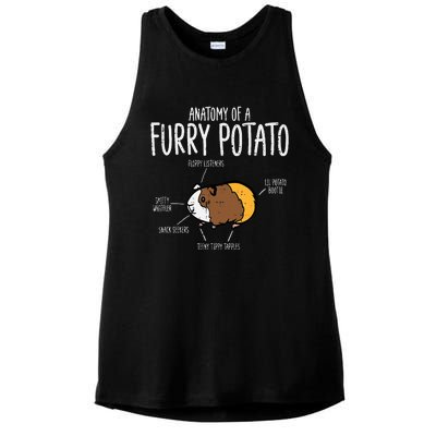 Guinea Pig Anatomy Of Furry Potato Funny Cavy Ladies PosiCharge Tri-Blend Wicking Tank