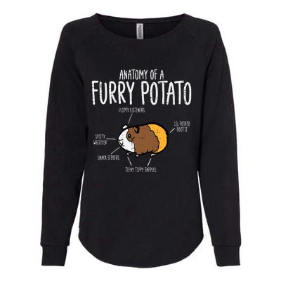 Guinea Pig Anatomy Of Furry Potato Funny Cavy Womens California Wash Sweatshirt