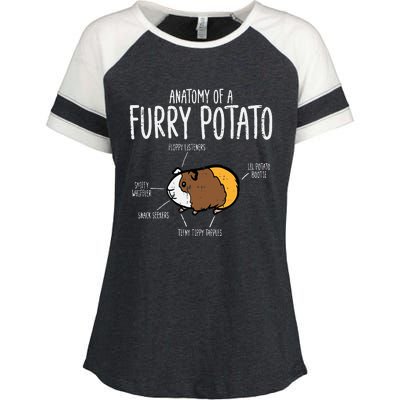 Guinea Pig Anatomy Of Furry Potato Funny Cavy Enza Ladies Jersey Colorblock Tee