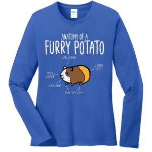 Guinea Pig Anatomy Of Furry Potato Funny Cavy Ladies Long Sleeve Shirt