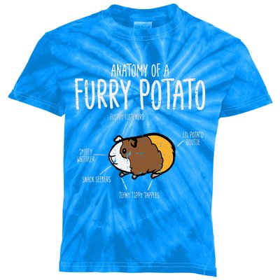 Guinea Pig Anatomy Of Furry Potato Funny Cavy Kids Tie-Dye T-Shirt