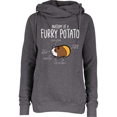 Guinea Pig Anatomy Of Furry Potato Funny Cavy Womens Funnel Neck Pullover Hood