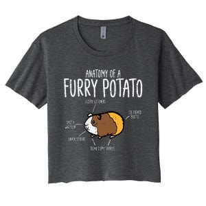 Guinea Pig Anatomy Of Furry Potato Funny Cavy Women's Crop Top Tee