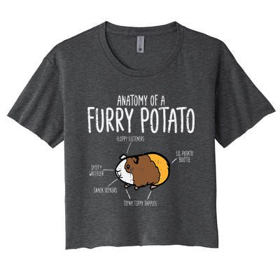 Guinea Pig Anatomy Of Furry Potato Funny Cavy Women's Crop Top Tee