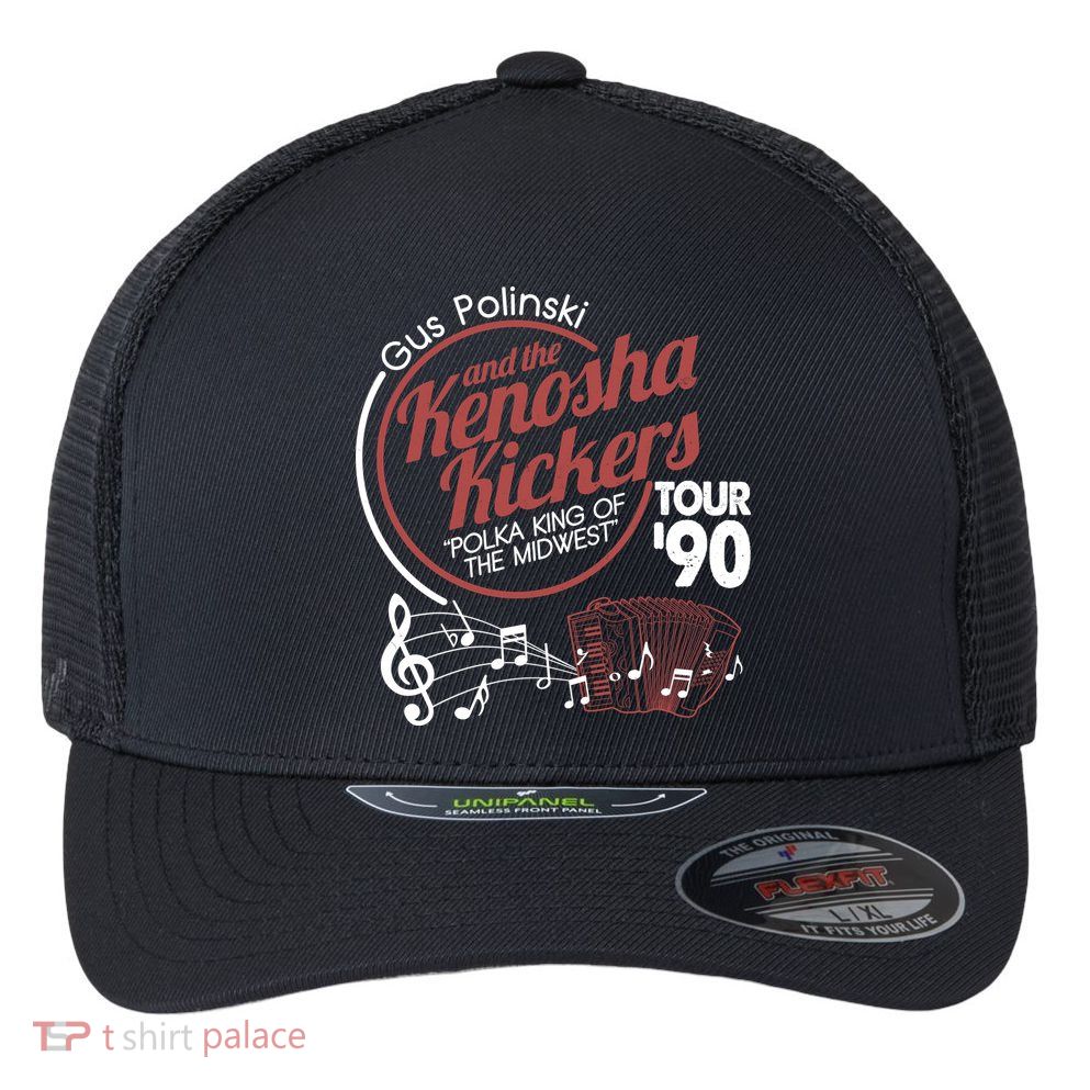 Gus Polinski And The Kenosha Kickers Polka King Of The Midwest 1990 Tour Flexfit Unipanel Trucker Cap
