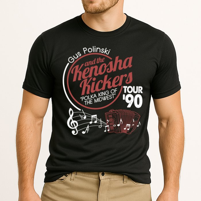 Gus Polinski And The Kenosha Kickers Polka King Of The Midwest 1990 Tour Cooling Performance Crew T-Shirt