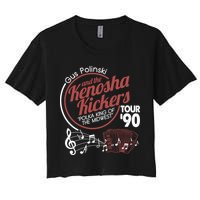 Gus Polinski And The Kenosha Kickers Polka King Of The Midwest 1990 Tour Women's Crop Top Tee