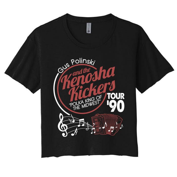 Gus Polinski And The Kenosha Kickers Polka King Of The Midwest 1990 Tour Women's Crop Top Tee
