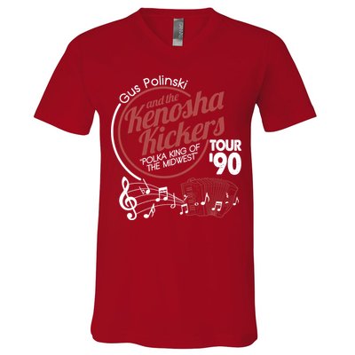 Gus Polinski And The Kenosha Kickers Polka King Of The Midwest 1990 Tour V-Neck T-Shirt