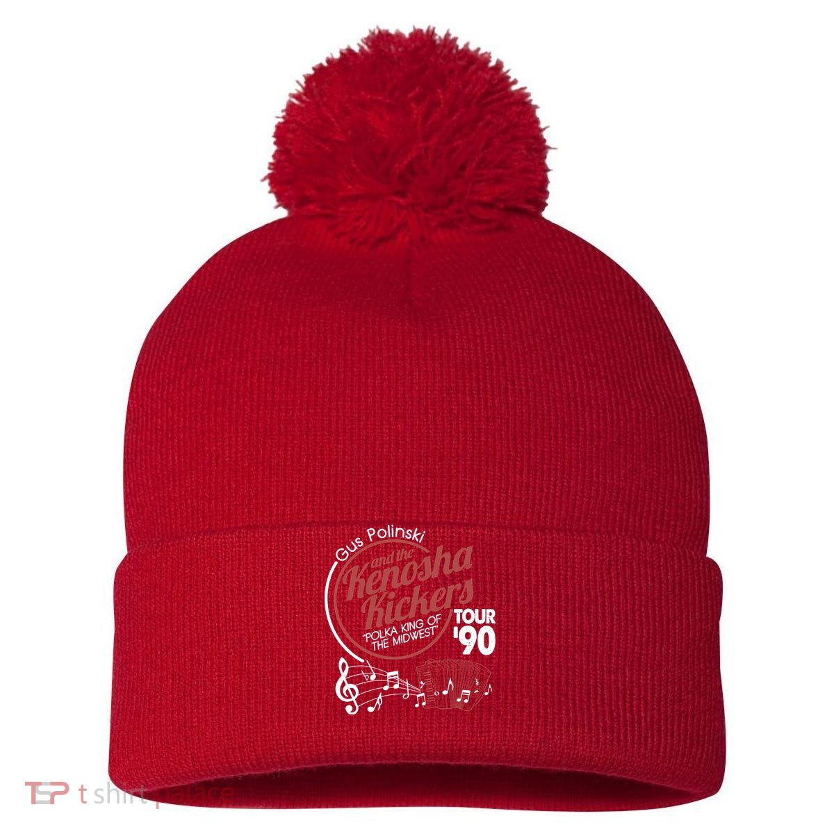 Gus Polinski And The Kenosha Kickers Polka King Of The Midwest 1990 Tour Pom Pom 12in Knit Beanie