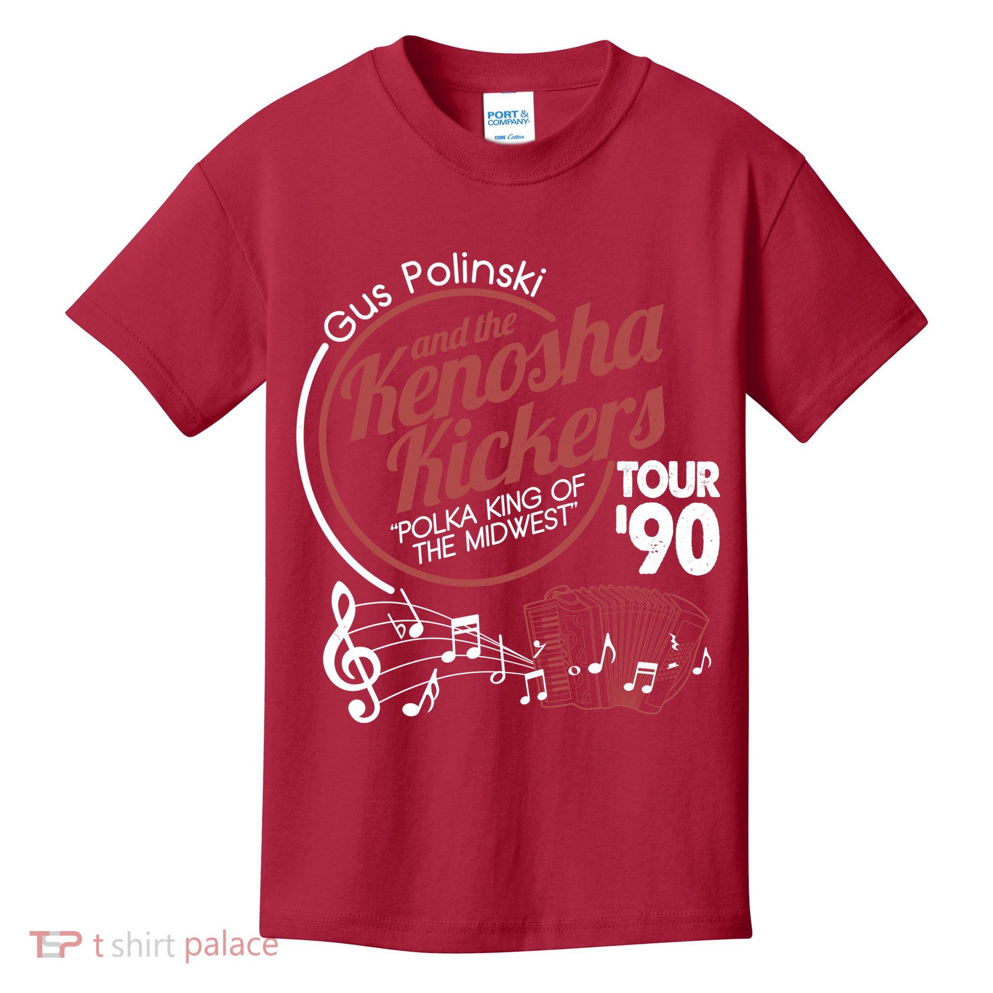Gus Polinski And The Kenosha Kickers Polka King Of The Midwest 1990 Tour Kids T-Shirt