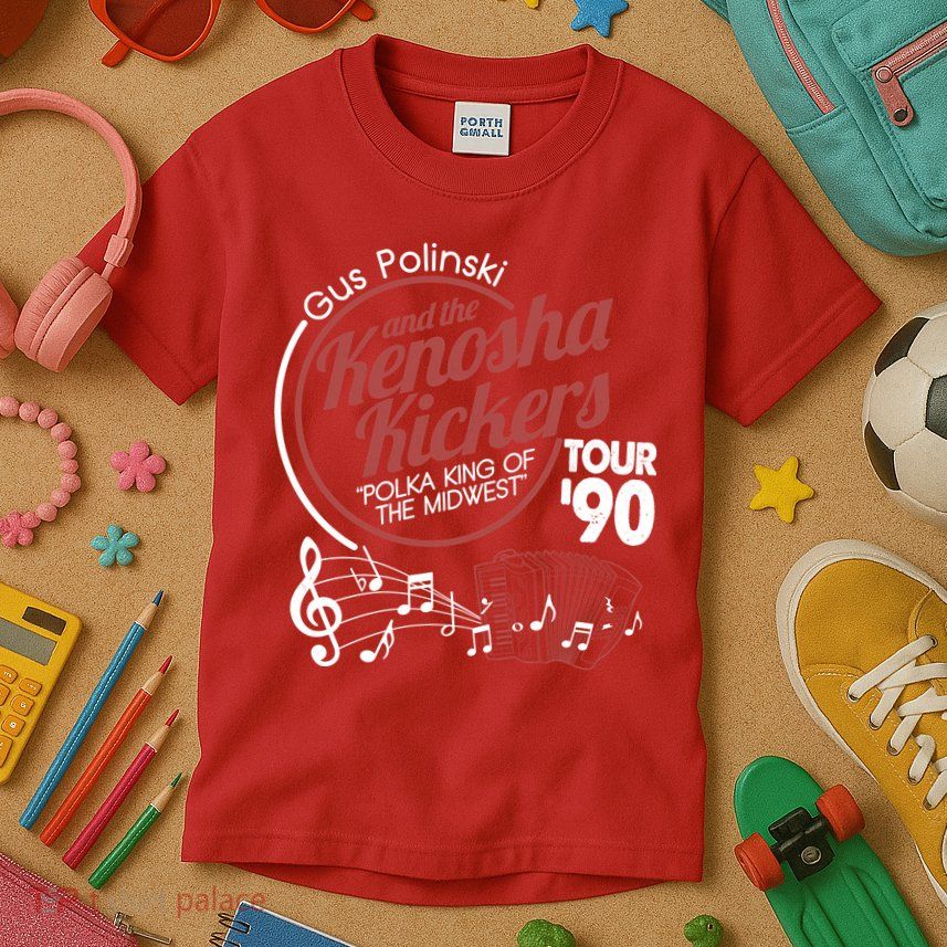 Gus Polinski And The Kenosha Kickers Polka King Of The Midwest 1990 Tour Kids T-Shirt