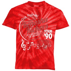 Gus Polinski And The Kenosha Kickers Polka King Of The Midwest 1990 Tour Kids Tie-Dye T-Shirt