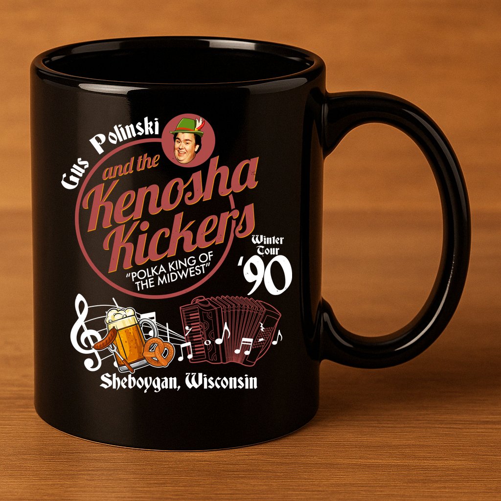 Gus Polinski And The Kenosha Kickers Sheboygan Wisconsin Winter Tour 1990 11oz C Handle Ceramic Mug
