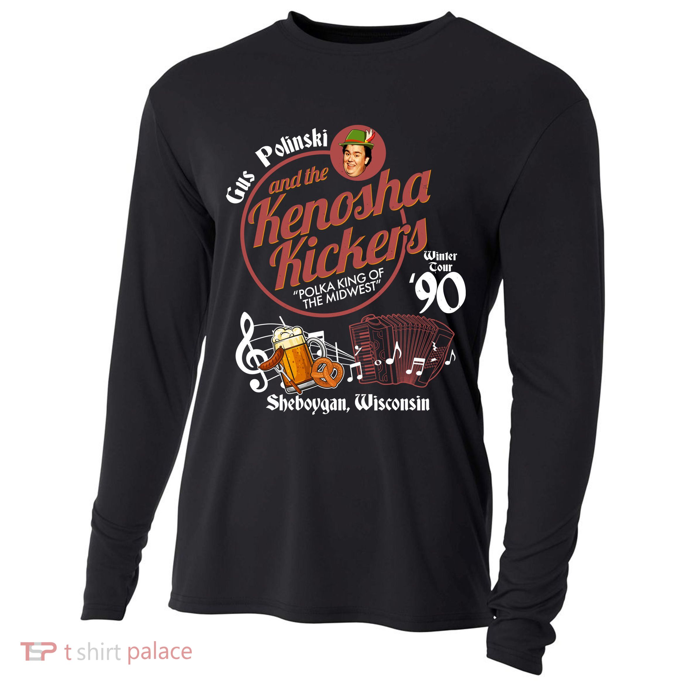 Gus Polinski And The Kenosha Kickers Sheboygan Wisconsin Winter Tour 1990 Cooling Performance Long Sleeve Crew