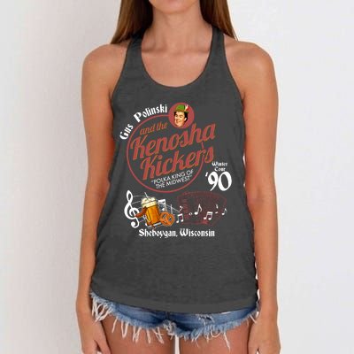 Gus Polinski And The Kenosha Kickers Sheboygan Wisconsin Winter Tour 1990 Women's Knotted Racerback Tank