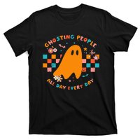 Ghosting People All Day Every Day Groovy Retro Halloween T-Shirt