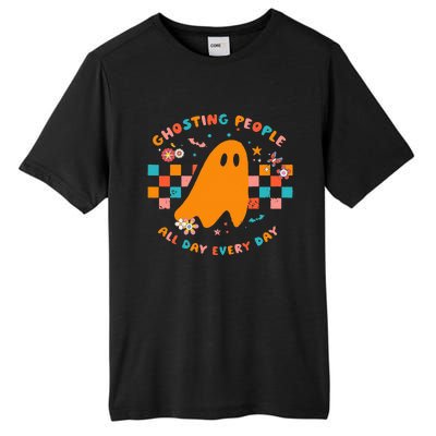 Ghosting People All Day Every Day Groovy Retro Halloween Tall Fusion ChromaSoft Performance T-Shirt