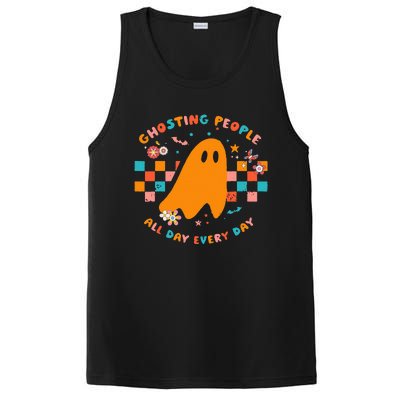 Ghosting People All Day Every Day Groovy Retro Halloween PosiCharge Competitor Tank