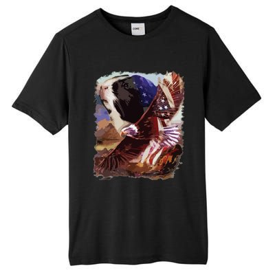 Guinea Pig American Flag 4th July Independence Eagle Tall Fusion ChromaSoft Performance T-Shirt