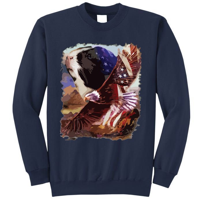 Guinea Pig American Flag 4th July Independence Eagle Sweatshirt