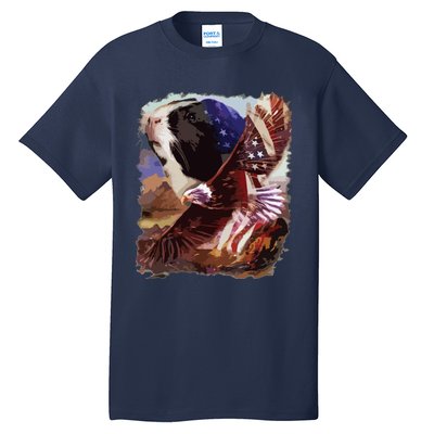 Guinea Pig American Flag 4th July Independence Eagle Tall T-Shirt