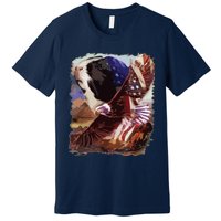 Guinea Pig American Flag 4th July Independence Eagle Premium T-Shirt