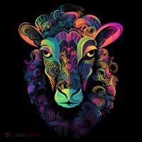 Graffiti Pop Art Of Sheep Animal Graphic Tees For Stripe Pom Pom Beanie