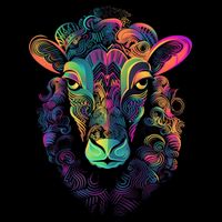 Graffiti Pop Art Of Sheep Animal Graphic Tees For Backpack