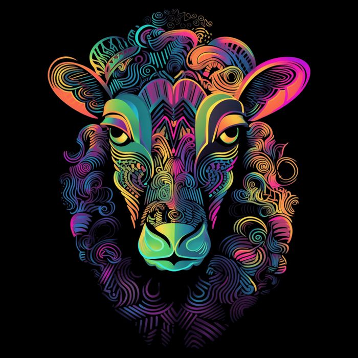 Graffiti Pop Art Of Sheep Animal Graphic Tees For Backpack