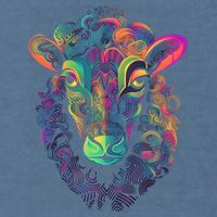 Graffiti Pop Art Of Sheep Animal Graphic Tees For Garment-Dyed Sweatshirt