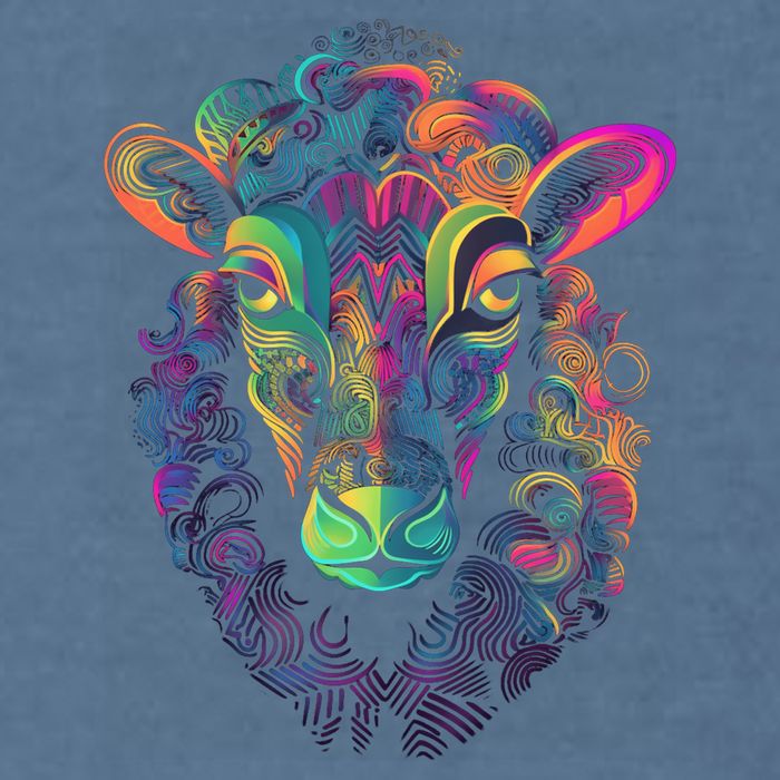 Graffiti Pop Art Of Sheep Animal Graphic Tees For Garment-Dyed Sweatshirt