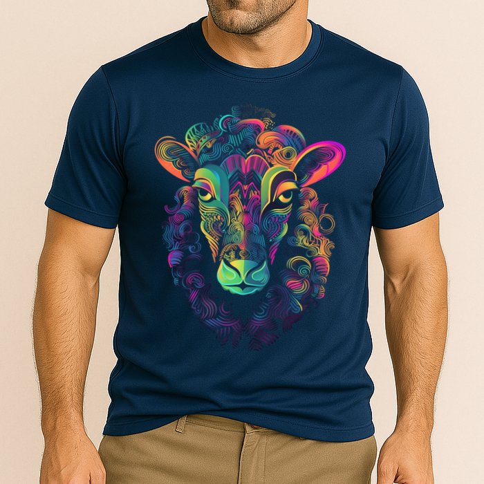 Graffiti Pop Art Of Sheep Animal Graphic Tees For Cooling Performance Crew T-Shirt